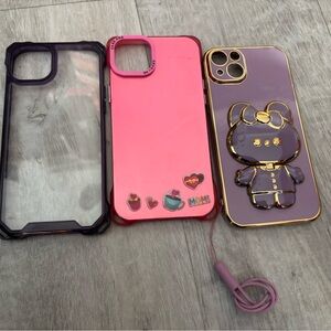 Pink and Purple iPhone 15 plus Phone Cases